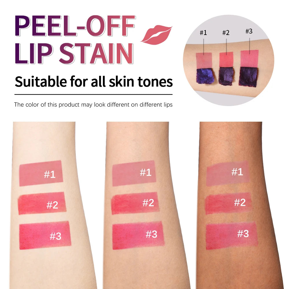 Tube Lip Gloss Peel and Stick Lip Stain Longlasting Waterproof Matte Pink Peel-off Tinted Transfer Resistant Natural Lip Color Qme