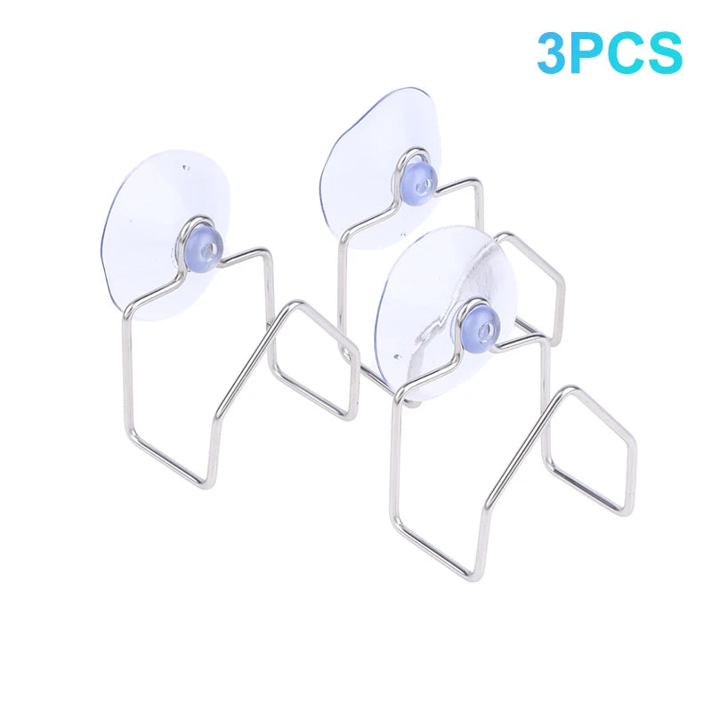 1/2/3Pcs Stainless Steel Drain Rack Suction Cup Cleaning Cloth Shelf Dish Drainer Sponge Holder Sink Kitchen Organizer Qme 3Pcs