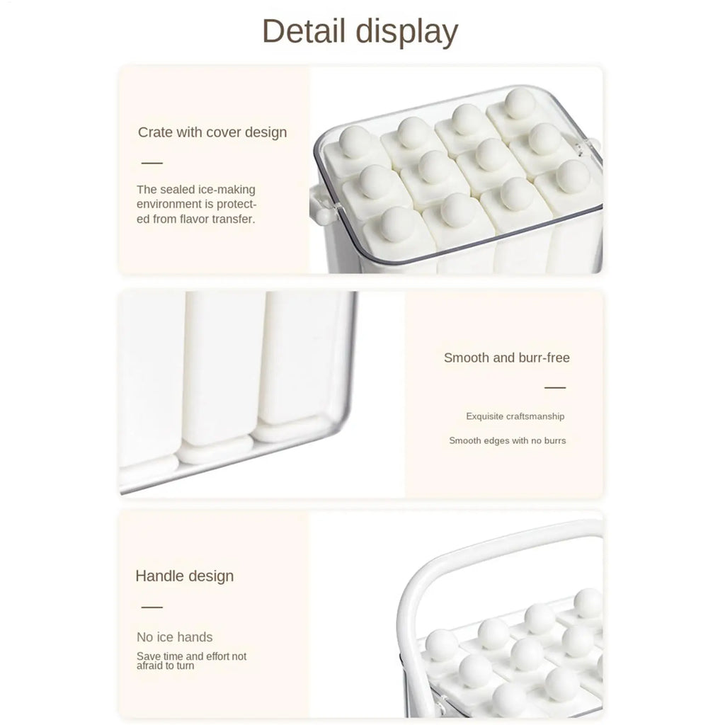 Ice Mold for Champagne Bottle Reusable Stackable Mould with Lid Silicone Freezer Ice Molds for Water Bottle Iced Coffee Qme