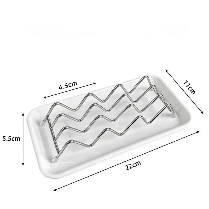 Stainless Steel Soap Rack Drainage Tray Multifunctional Bathroom Qme B