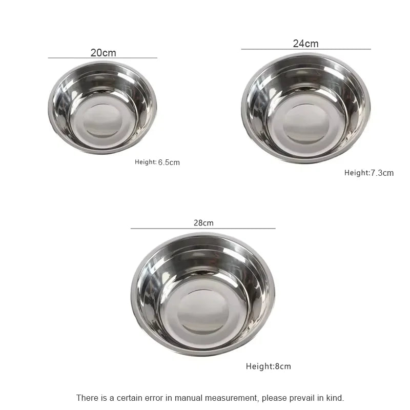 Stainless Steel Round Thicken Kitchen Cooking and Baking Kneading Bowl, Washing Fruit and Vegetable Bowl Qme