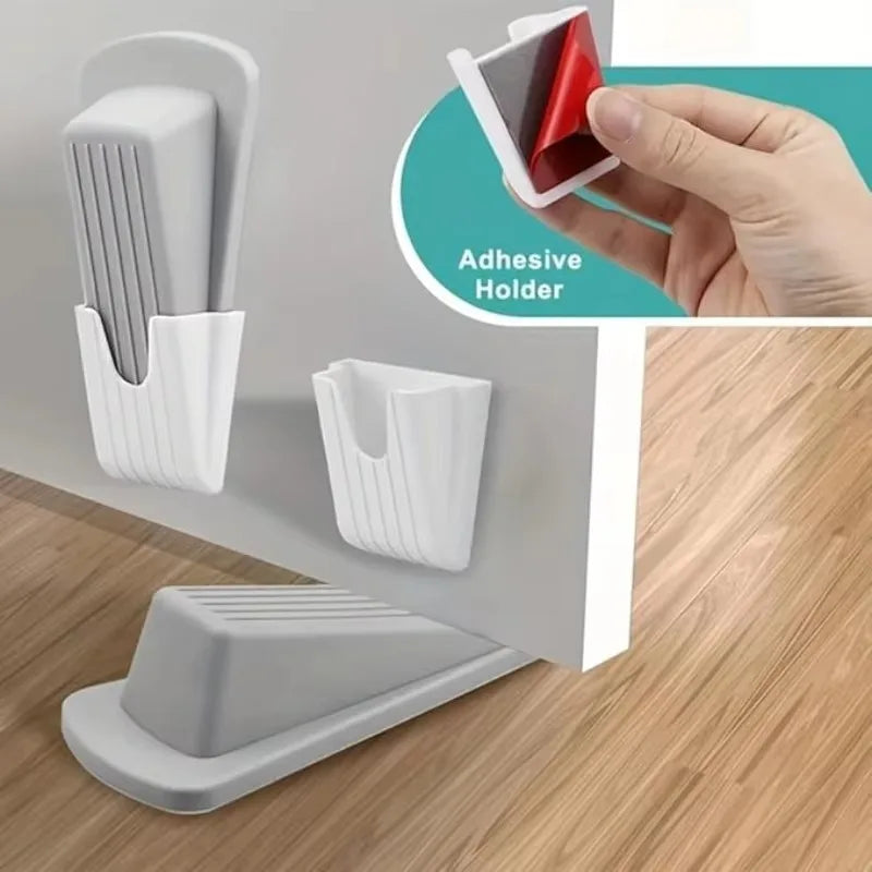 Rubber Door Stopper Wedge Anti Slip Floor Stop Indoor Use Prevents Qme