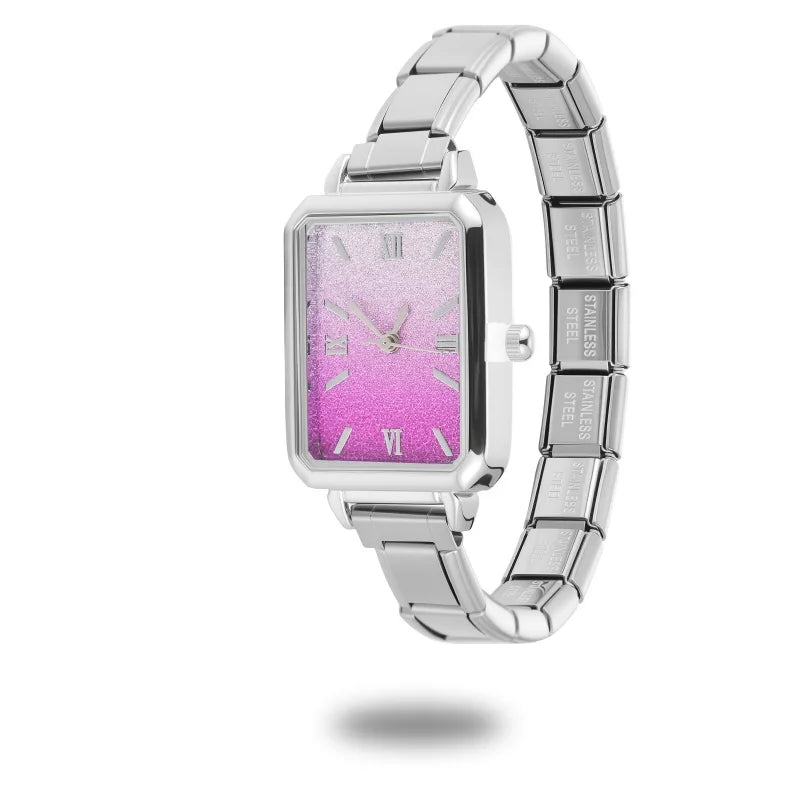 Wholesale 2026 Stainless Steel Watch Head Bracelet 9mm DIY Italian Charm Fashion High Quality Women Men's Premium Square Watches Qme Style 30