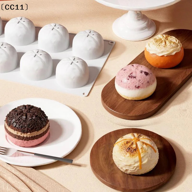 8 Cavity Tangerine Shape Cake Silicone Mold Baking Mousse Mould Qme