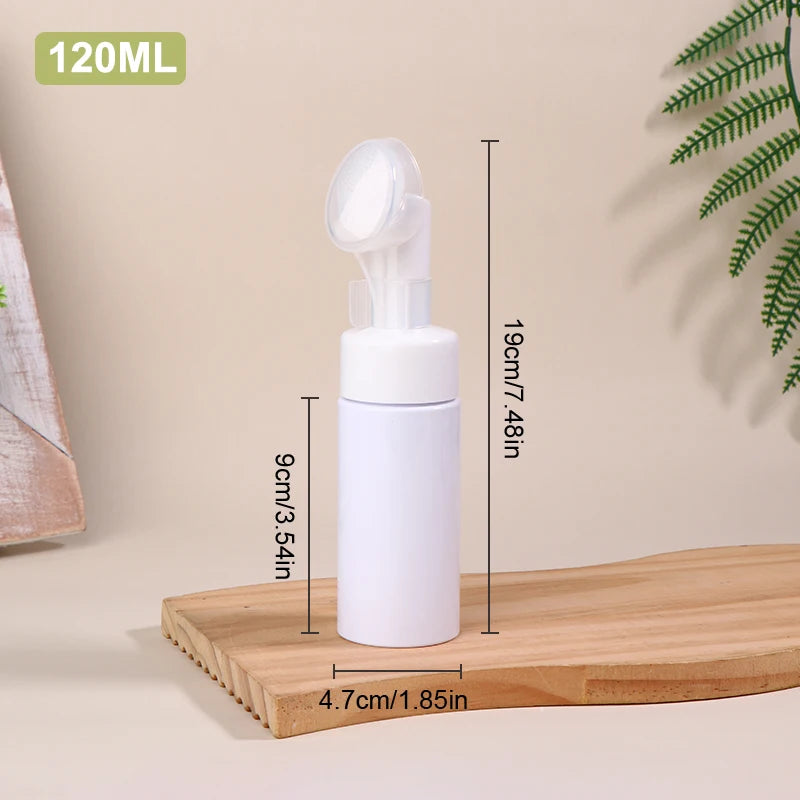 100 120 150 200 Empty Facial Cleanser Mousse Foam Gel Head Wash Brush Qme 120ml White