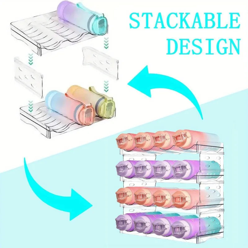 Modular Expandable Cup Storage Rack 2 3 Layers Transparent Organizer Qme
