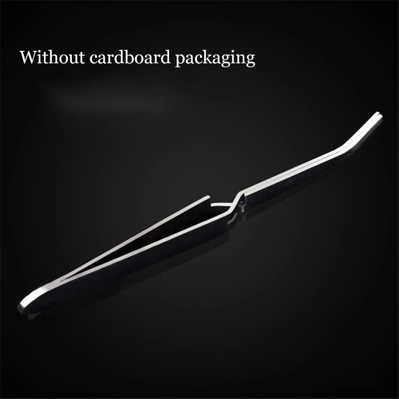 1pc Nail Art Tweezers Stainless Steel Nail Styling Clip Tweezer Multifunctional Shaped Nail Clip Manicure Curve Nipper Nail Tool Qme Without cardboard