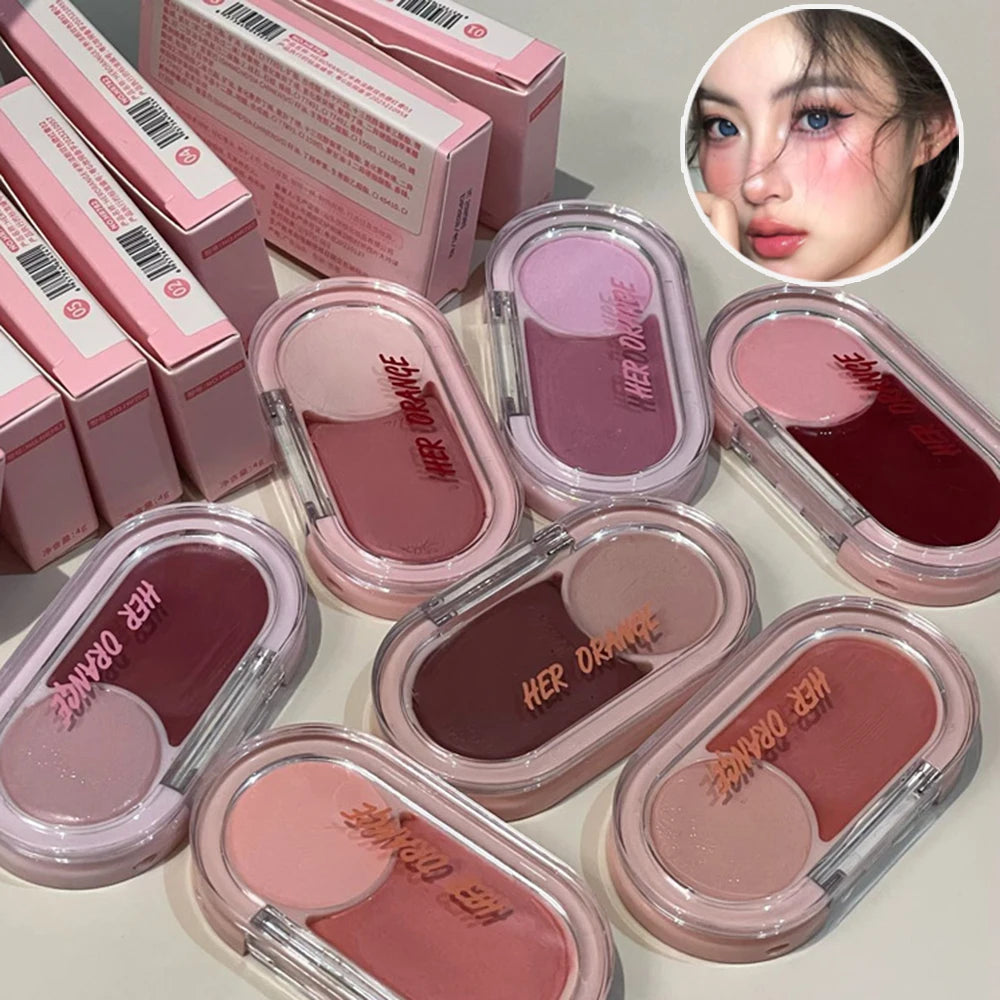 Dual-color Blush Cream Moisturizing Matte Finishwith Expanding Qme