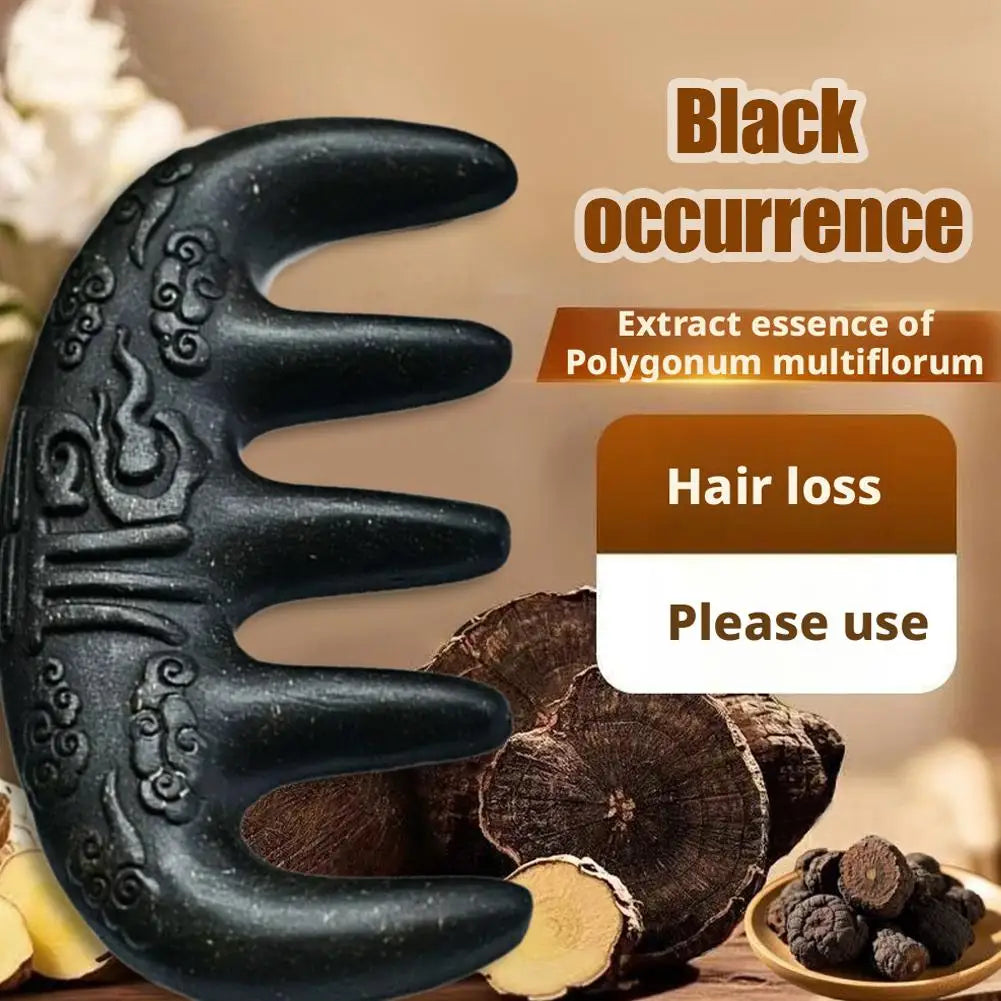 Polygonum Multiflorum Massage Comb Natural Handmade Five-tooth Qme