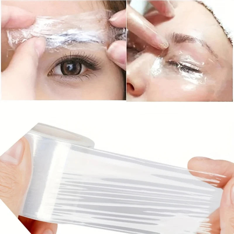 Plastic Cover Wrap Film For Eyelash Plant Eyebrow Tattoo, Disposable Plastic Wrap For Permanent Make Up Tattoo Clear Wrap Qme