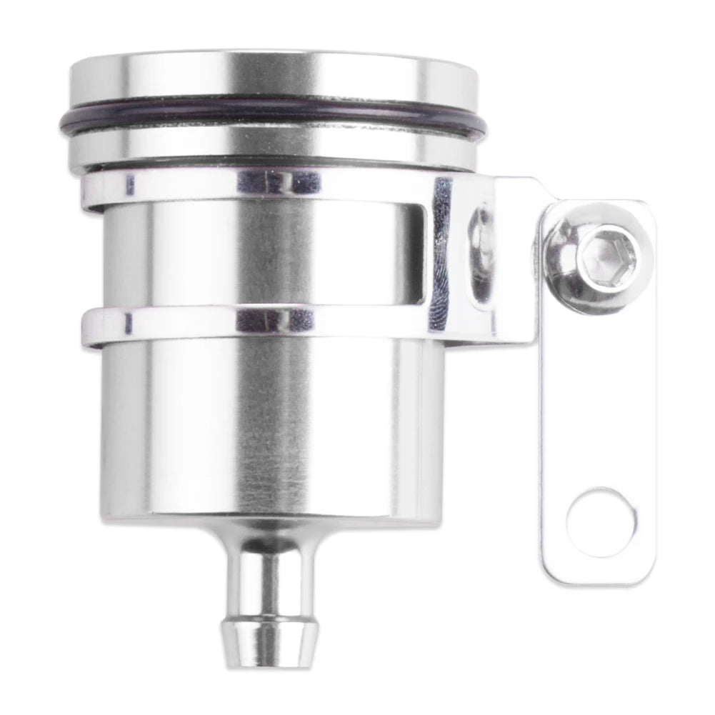 Aluminum Alloy Rear Front Clutch Tank Oil Fluid Cup Motorcycle Brake Cylinder Fluid Reservoir Motorcycle Clutch Tank Cylinder Qme Silver