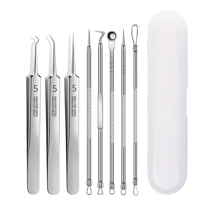 Stainless Steel Acne Clip Cell Blackhead Needle Beauty Salon Tool Qme