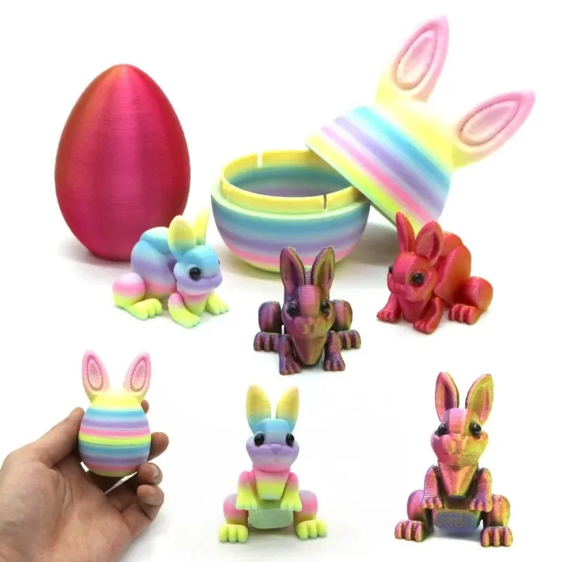 Easter Bunny Ornament 3D Printed Cute Rabbit Eggs Printing Desk Qme