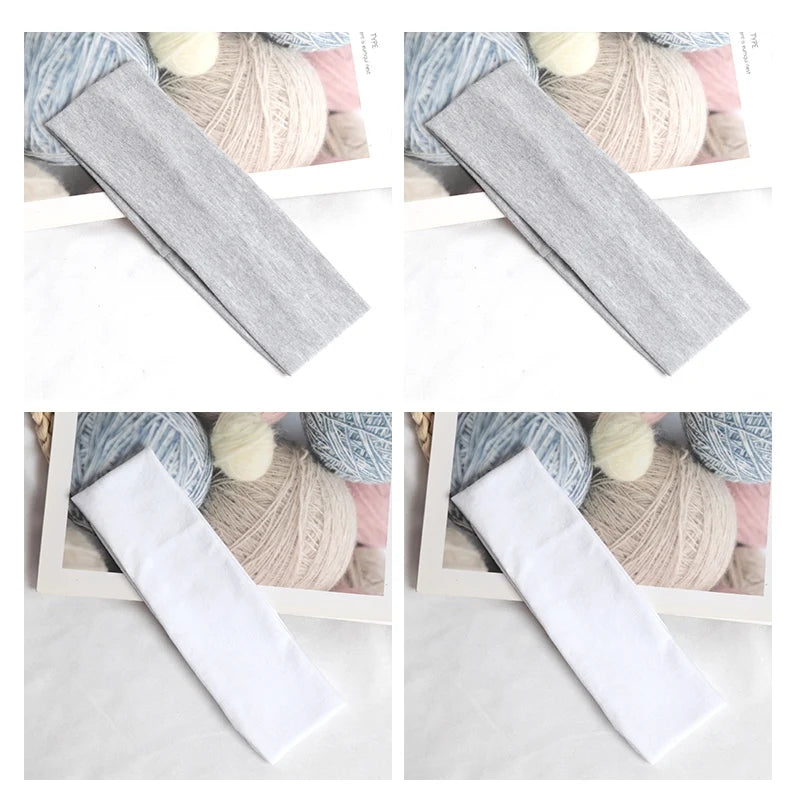 Cotton Simple Elastic Hairbands Fashion Women Solid Wash Face Make-up Qme A5 One Size