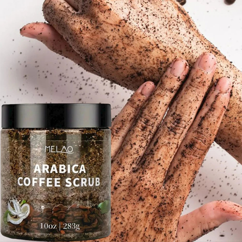 MELAO Arabica Coffee Scrub - All Natural Exfoliating Body Scrub for Skin Care Dead Sea Salt and Arabica Coffee Moisturizing Qme