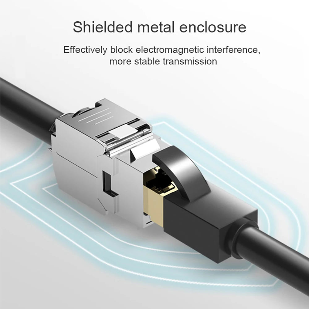 Free Crimping Network Shielded Module CAT6A CAT7 Zinc Alloy Shell RJ45 Keystone Jack Connector Network Insert Tool-Free Coupler Qme