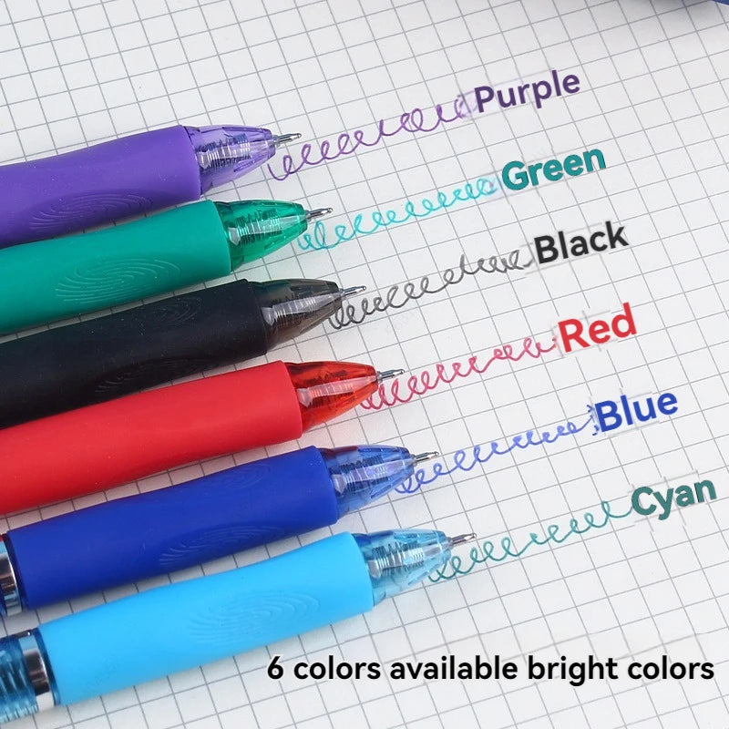 6 Colors Erasable Gel Pen, Refillable & Retractable Gel Ink Pens, ST Tip, 0.5mm Assorted Color Inks Qme