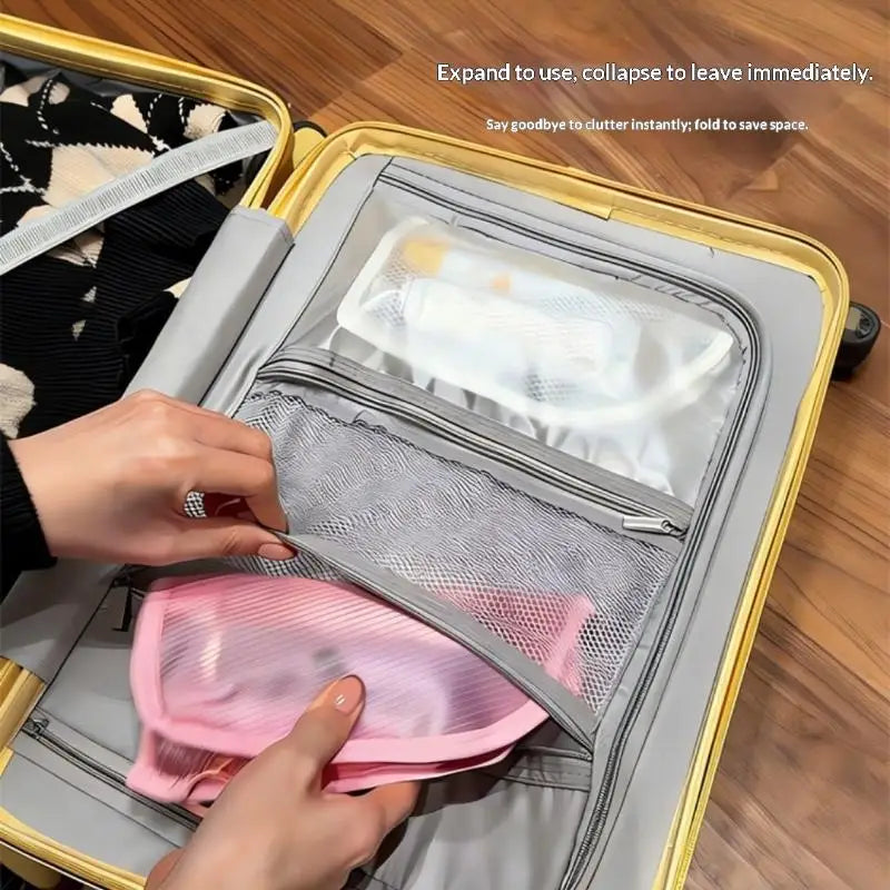 Travel Cosmetic Bag PVC Waterproof Large Capacity Storage Toiletries Qme