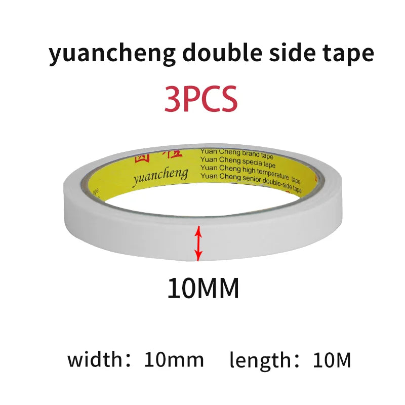 10M Ultra-thin Double-Sided Tape Super Strong Hand-Tearable High-Adhesive Tape 5-40mm Width for Household And Office Use Qme 3PCS 10M 35mm