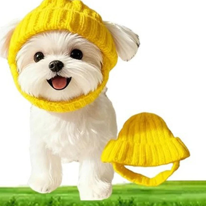 Soft Knit Ear Flaps Keep Warm Small Dogs Winter Indoor Outdoor Use Qme