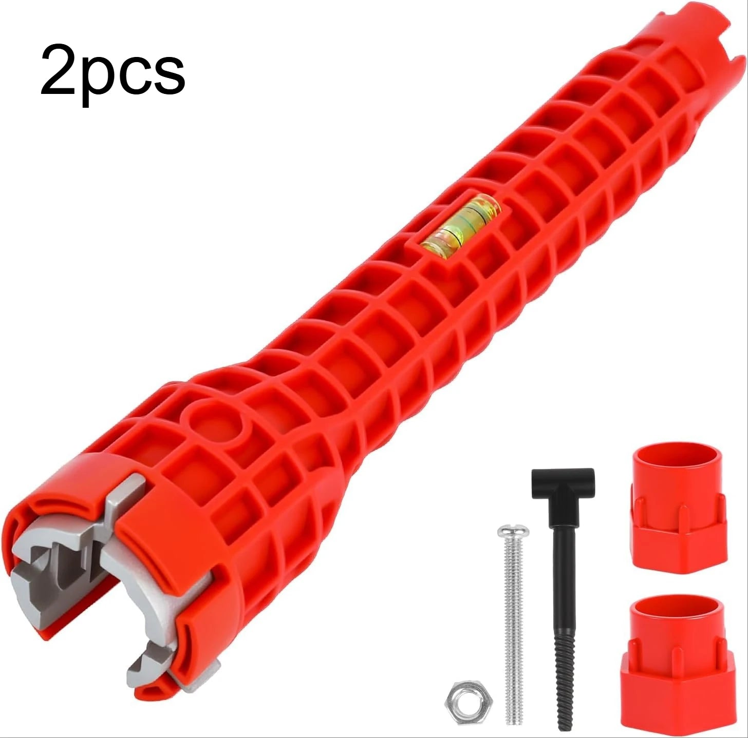 8 in 1 Sink Wrench Multi-functional Plumbing Tool with Level Bubble for Kitchen Bathroom Qme 2pcs
