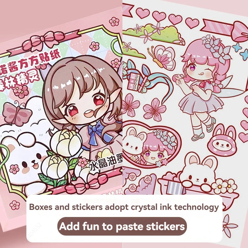 Cute Stickers Cartoon Ins Style Girls and Children and Paper Handbook Stickers Decorative Materials Hand-cut Kids Sticker Qme