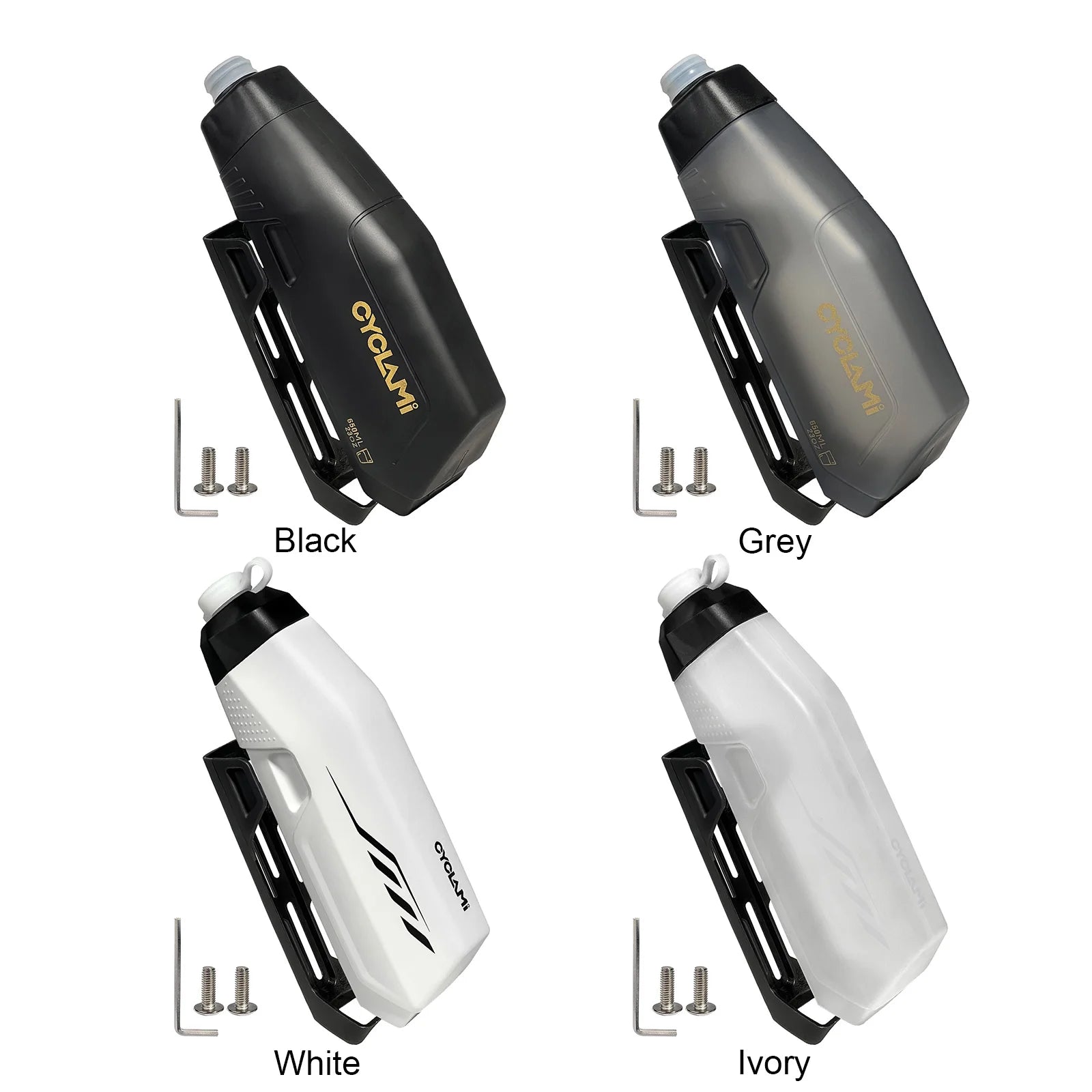 Aerodynamic Bike Water Bottle Set 650ML Lightweight Road Bike Frame Down Tube Riding Water Bottle Squeeze to Drink Design Qme