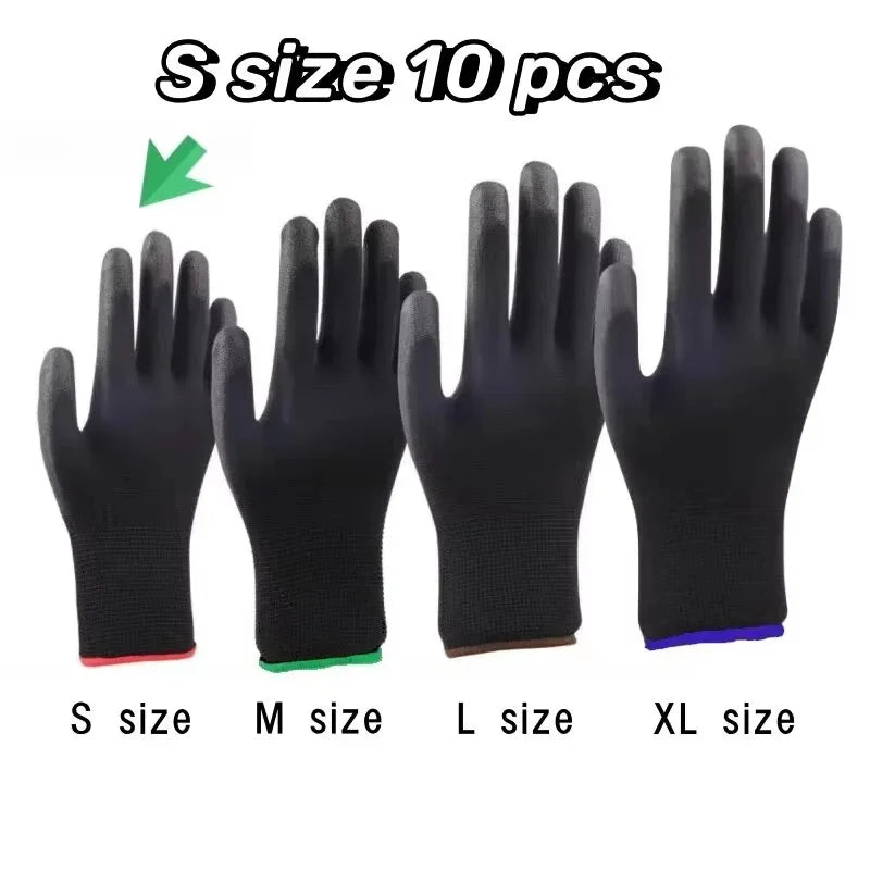 24PCS Black Large Size Thin Close-Fitting Elastic Breathable Anti-Wear 13G Nylon Work Glove Liner for Packaging Work Qme