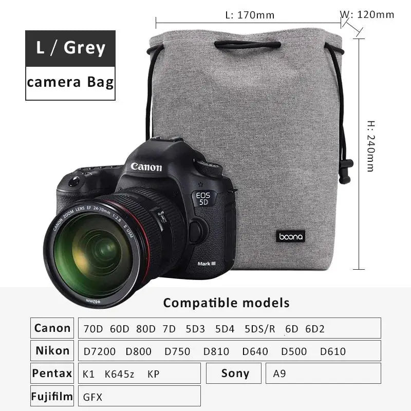 Camera Lens Bag Waterproof Organizer Photographers Travel Hiking Qme A11