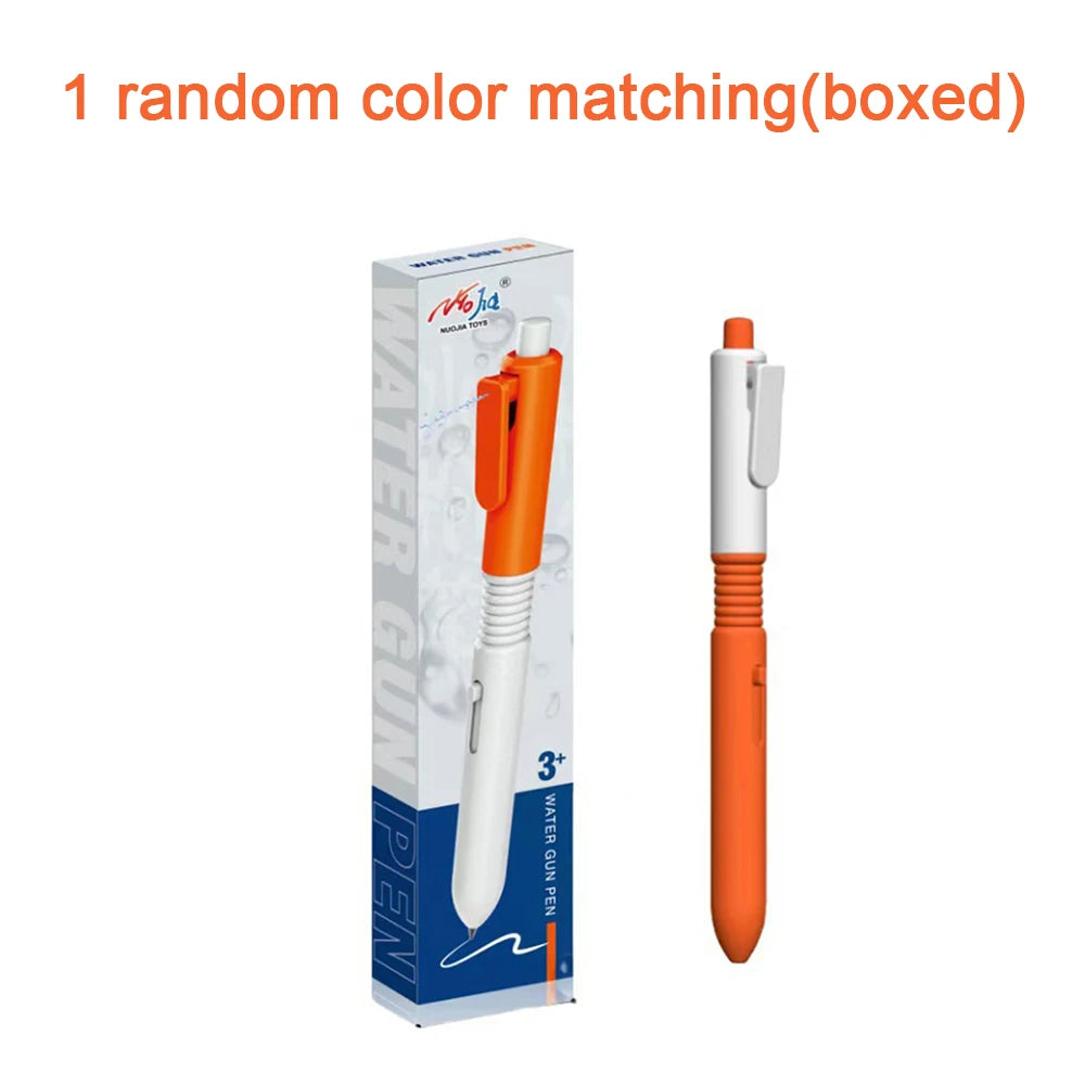 1 Pc/Set New Water Gun Pen ,Black Ink,Strange Water Pen Prank Creative Water Spray Small Water Gun Play Model Stationery Qme 1 orange-boxed