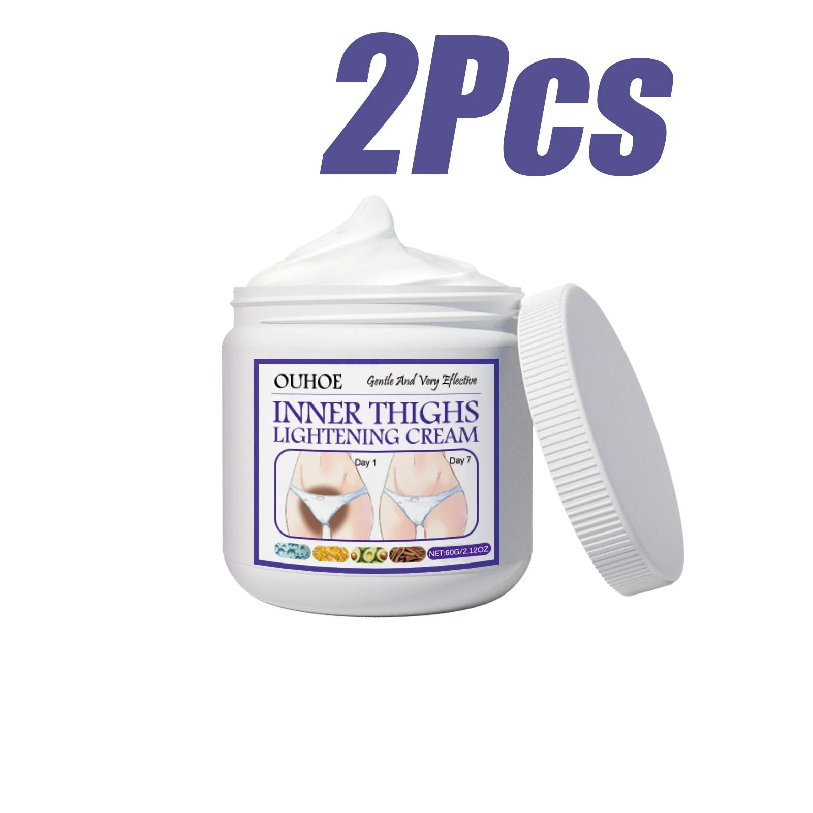 Inner Thighs Lightening Cream Private Area Armpit Buttock Dark Spots Whitening Lotion Body Brighten Melanin Even Skin Tone Qme 2Pcs