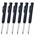 6Pcs Mechanical Pencils Drawing Woodworking Marking Pen,2.8mm Long Head Carpenter Pencil, Applicable Construction Works Qme 6pcs black