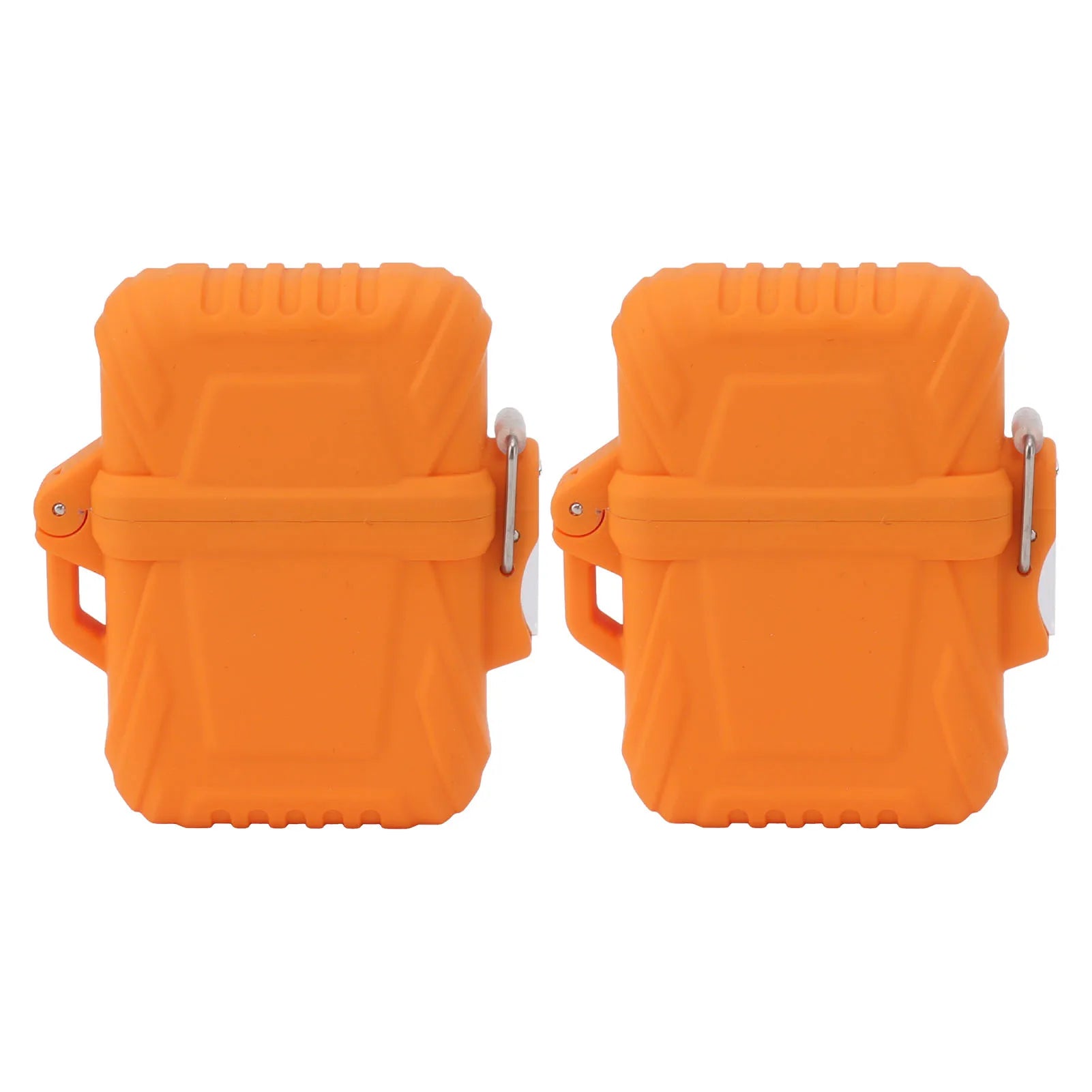 2Pcs Lighter Case Portable Lighter Pouch IP56 Waterproof Plastic Firestarter Case for Outdoor Camping Travel Qme Orange