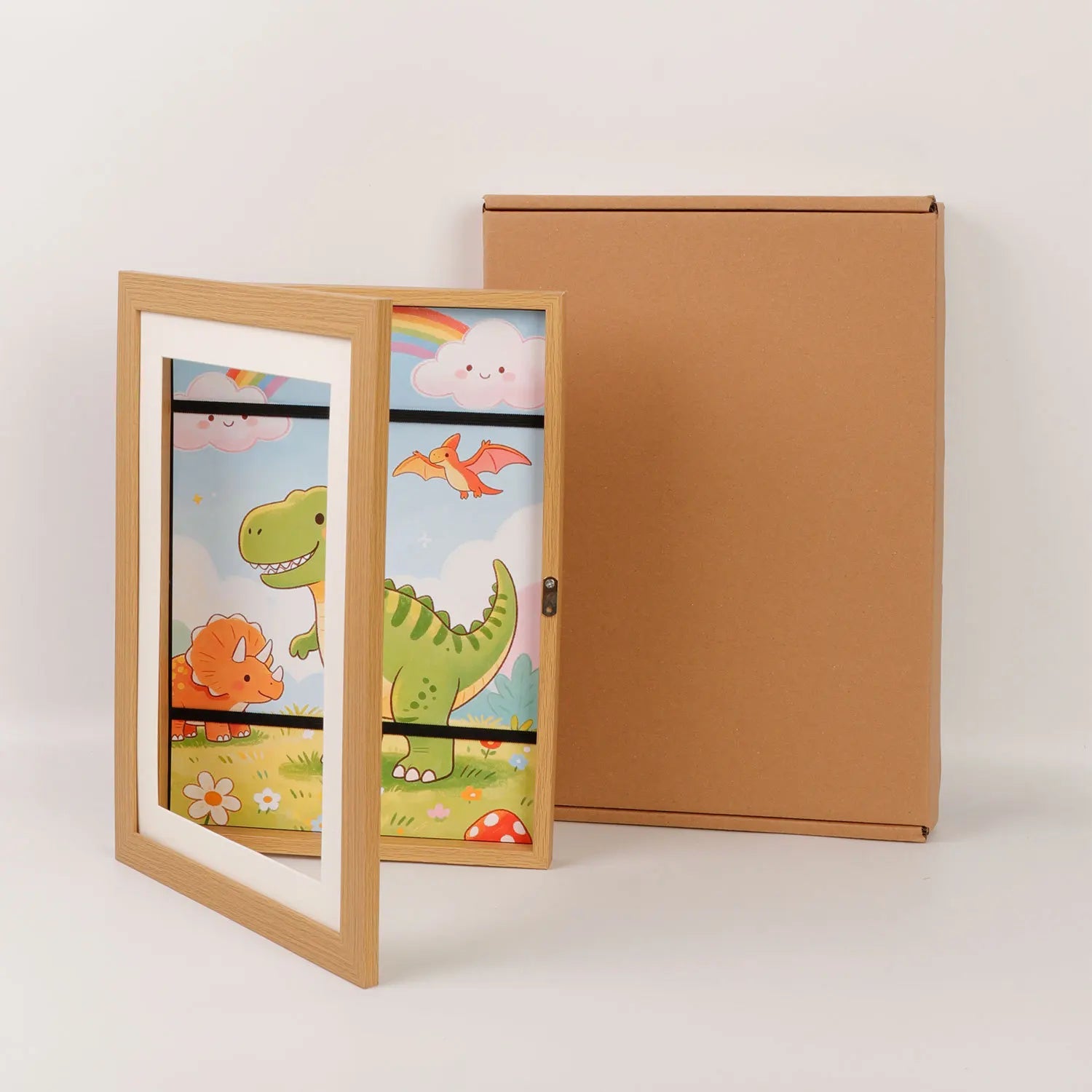 Sturdy A4 Kids Artwork Frame Without Mat Magnetic Front Opening Door Qme