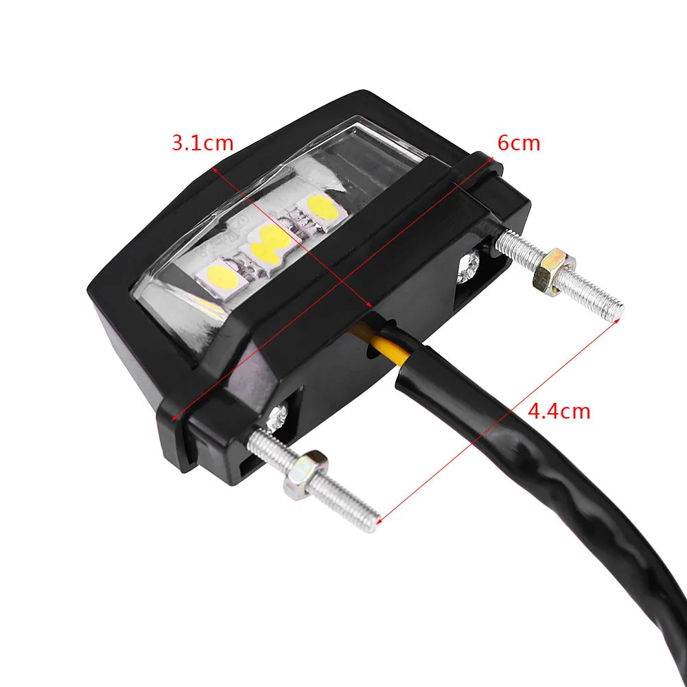 LED License Plate Light 12V Motorcycle Motorbike LED License Plate Light Rear Tail Lamp White Motorcycle Tail Light Qme