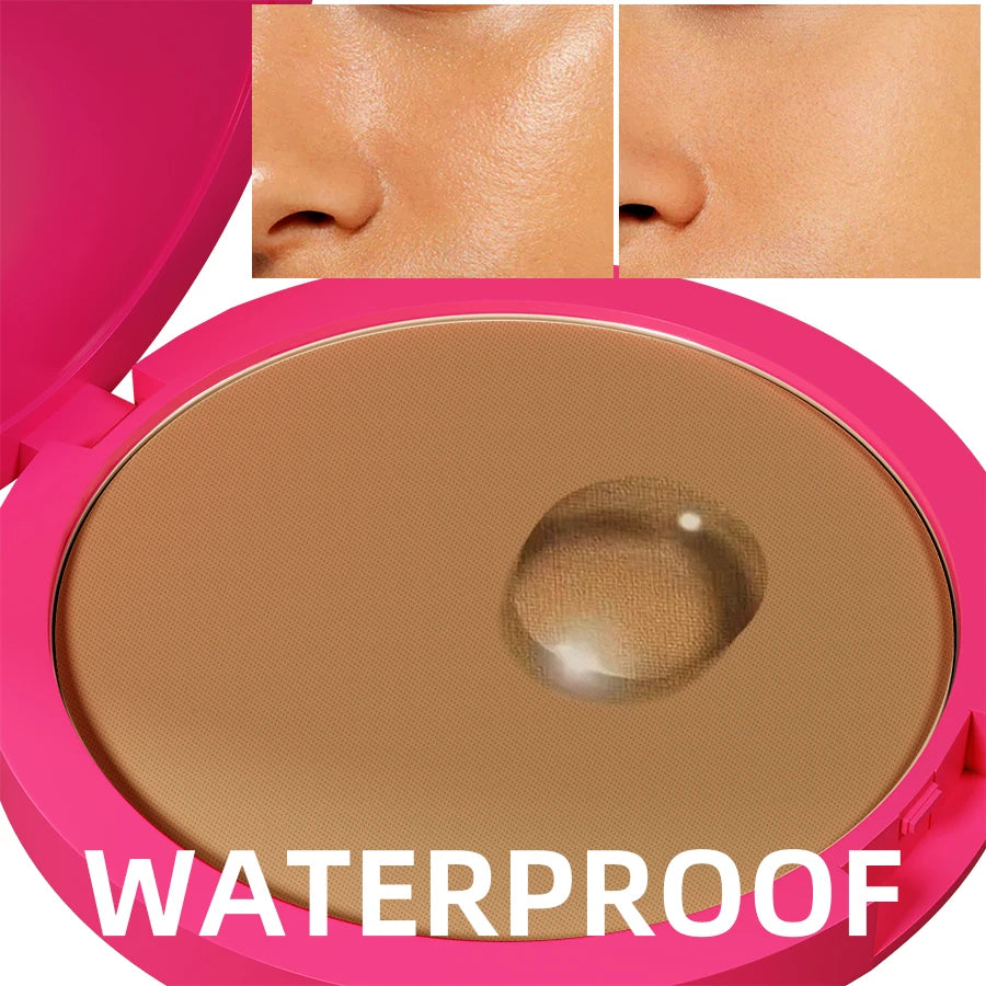 Natural Matte Pressed Powder Oil Control Brighten Whitening Face Base Qme
