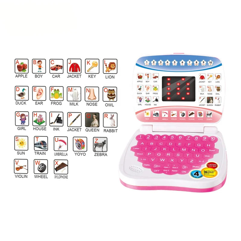 Learning Machine Laptop Computer Child Electronic Preschool Language Education Toys Gift Toddler Kid Developing Cognitive Skills Qme