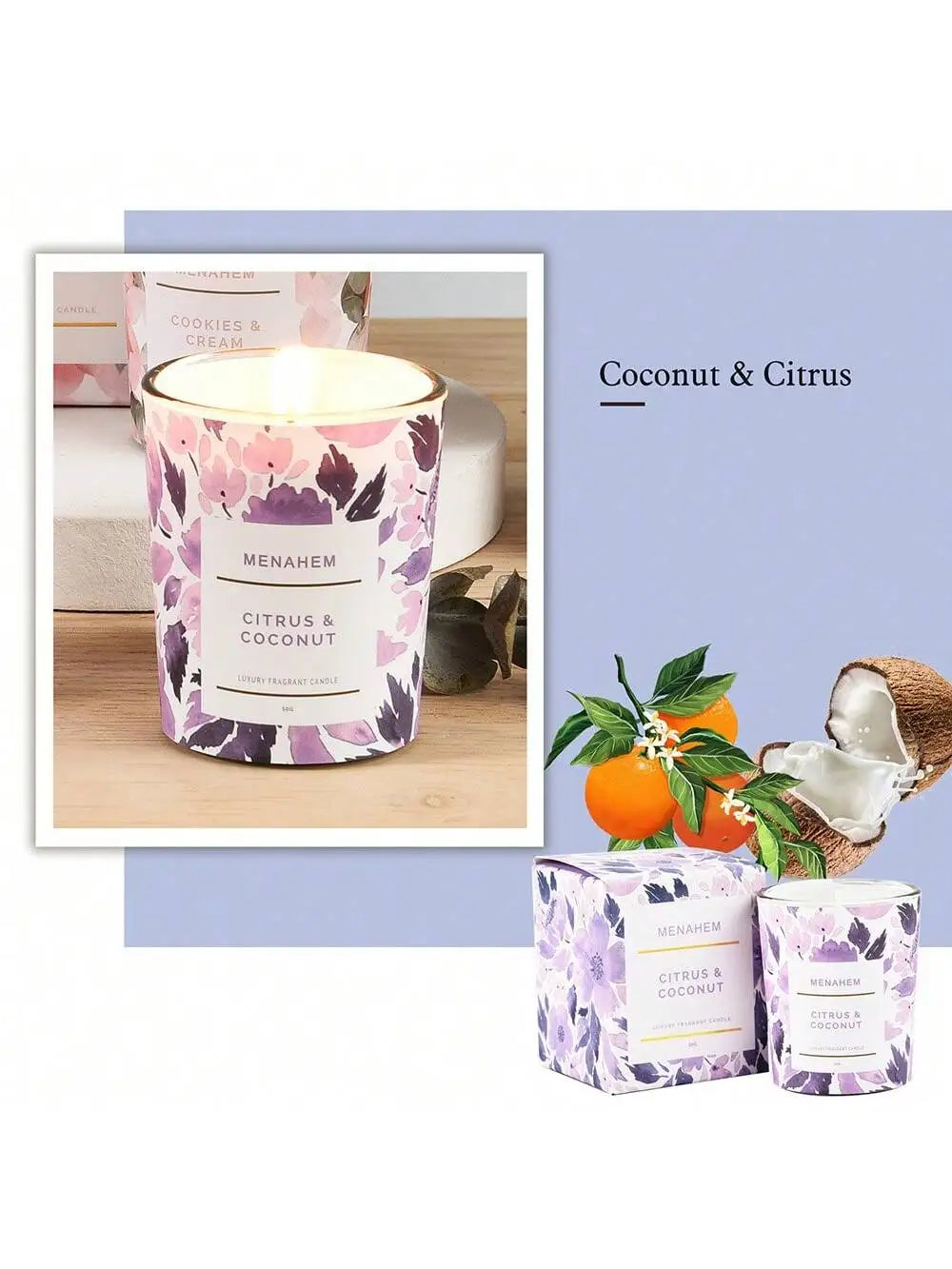 Aromatherapy Candles Soy Wax Bedroom Premium Light Luxury Room Qme coconut