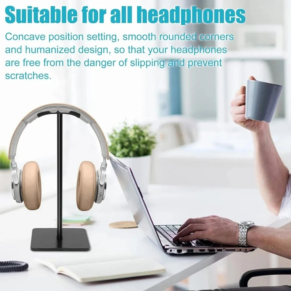 Headphones Stand Universal Aluminuim Alloy Headset Holder Supporting Flexible Headrest Desktop Gaming Earphones Hanger Bracket Qme