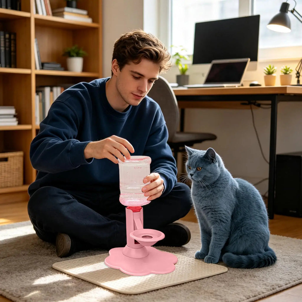 Cat Water Dispenser Non-slip Adjustable Automatic Pet Supplies Animal Qme