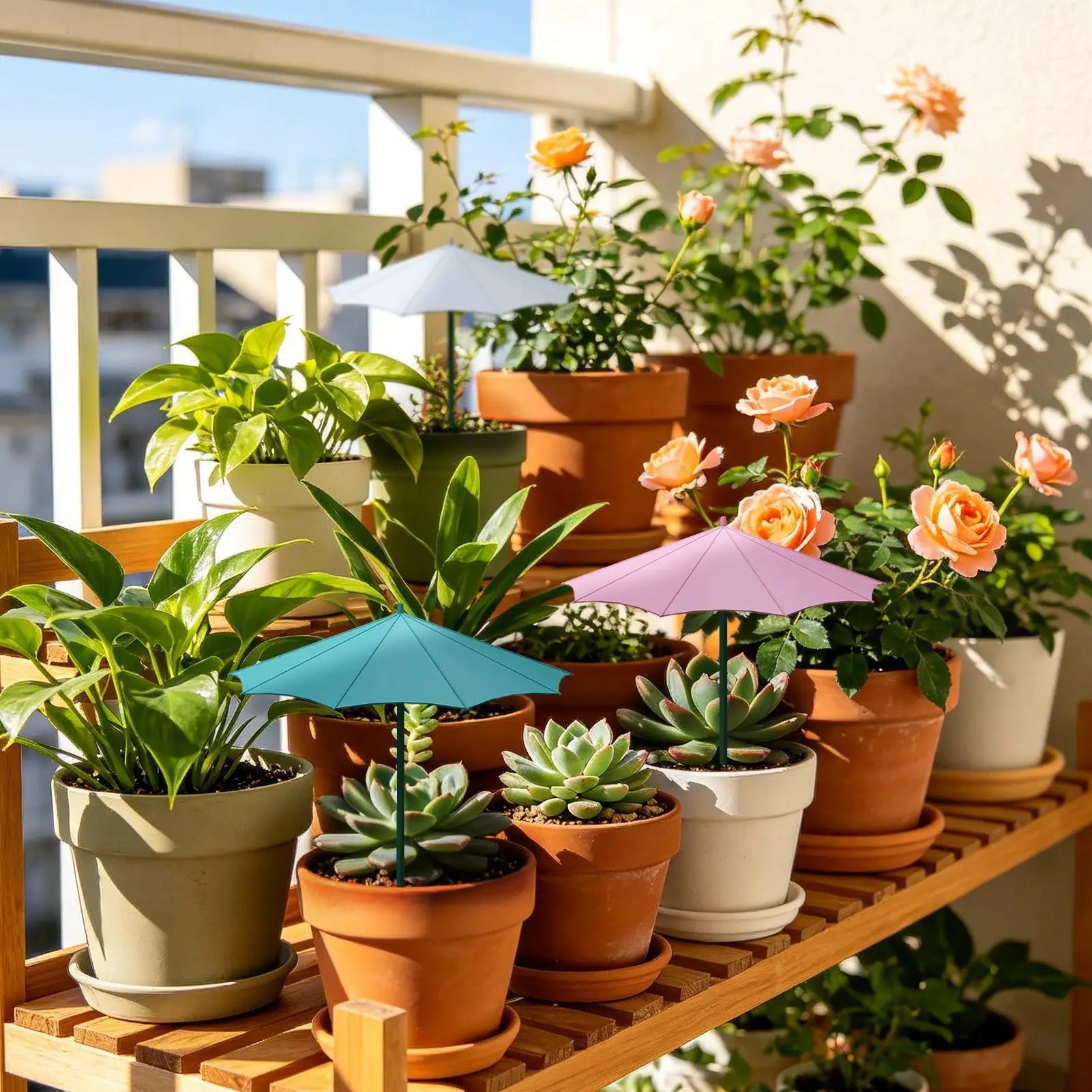 Umbrella Plants 3 Garden Potted Sun Protection Small Planter Outdoor Qme