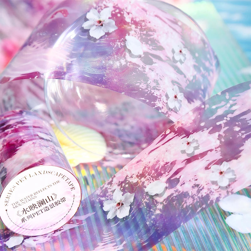 50mm*2m/Roll Sea pattern PET Tape Journaling Supplies Masking Tapes For Sticker Scrapbooking Planner Diary Aesthetic Stationery Qme