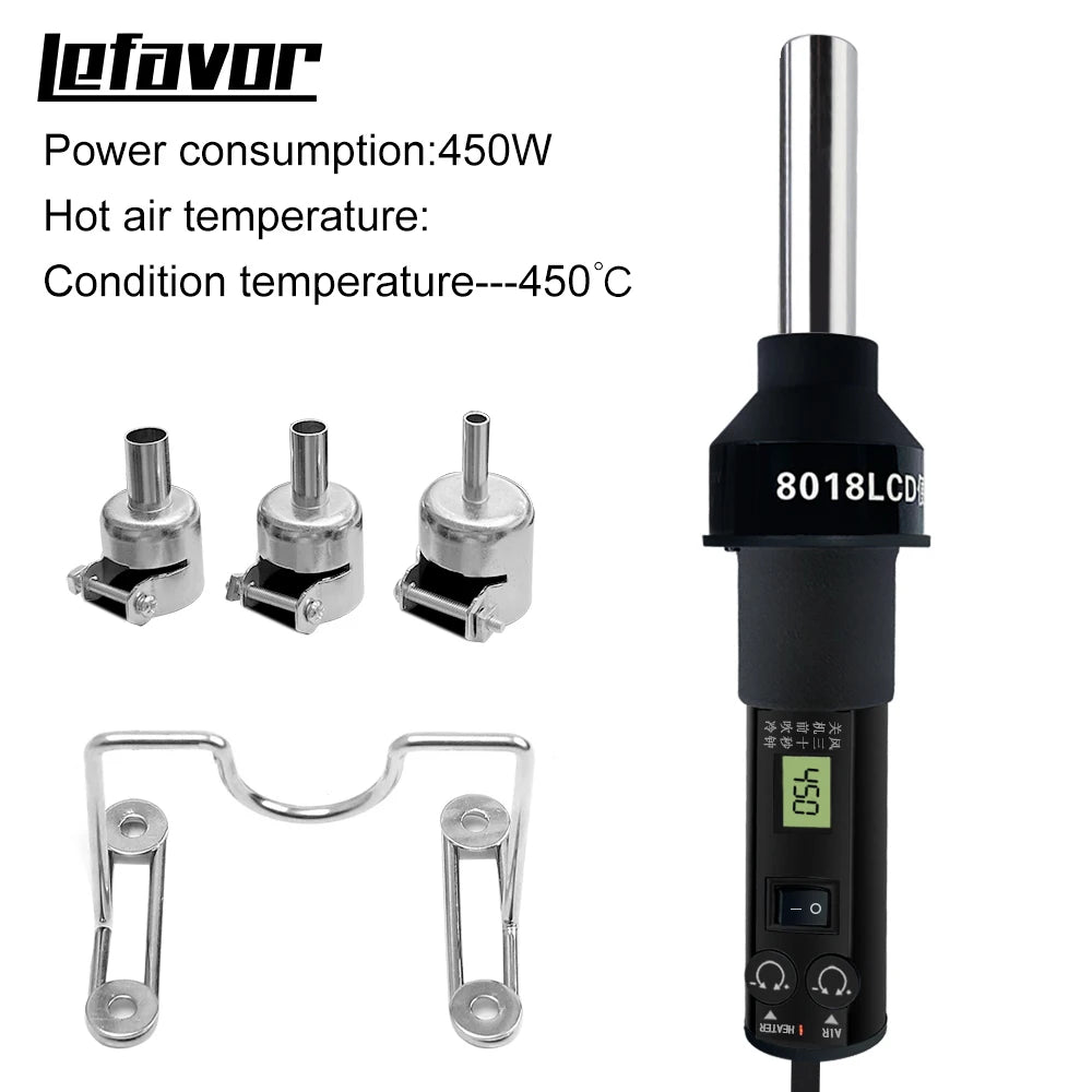 110V 220V LCD Digital Heat Air Gun Desoldering Soldering Station Qme