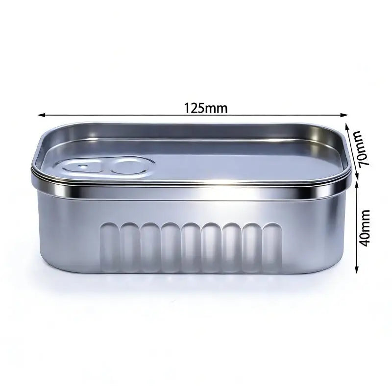 1PCS Sardine Can Shaped Storage Tin Box Portable Tinplate Material Sealed Jar With Lid For Storing Small Items Household Goods Qme A1