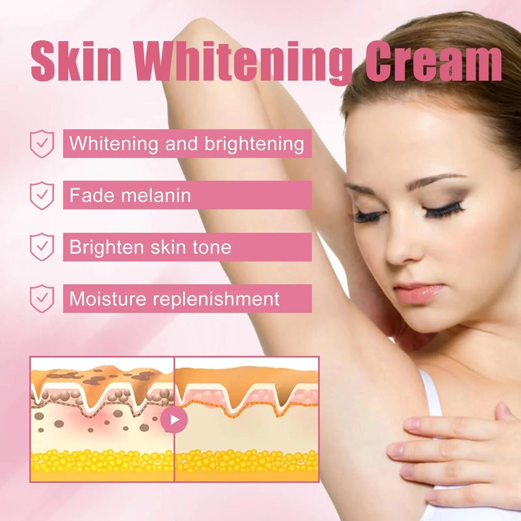 Body Whitening Cream Arms Thighs Underarm Knees Whitening Essence Cream Brighten Moisturizing Body Korean Skin Care Products Qme