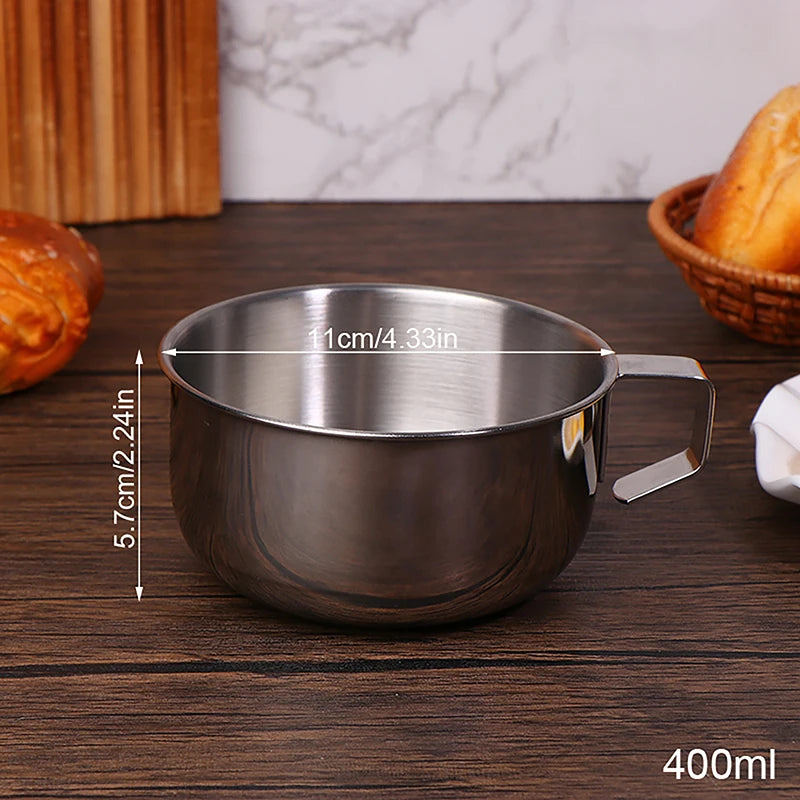 304 Stainless Steel Mini Water Cup Handle Durable Anti Scalding Milk Qme 400ml