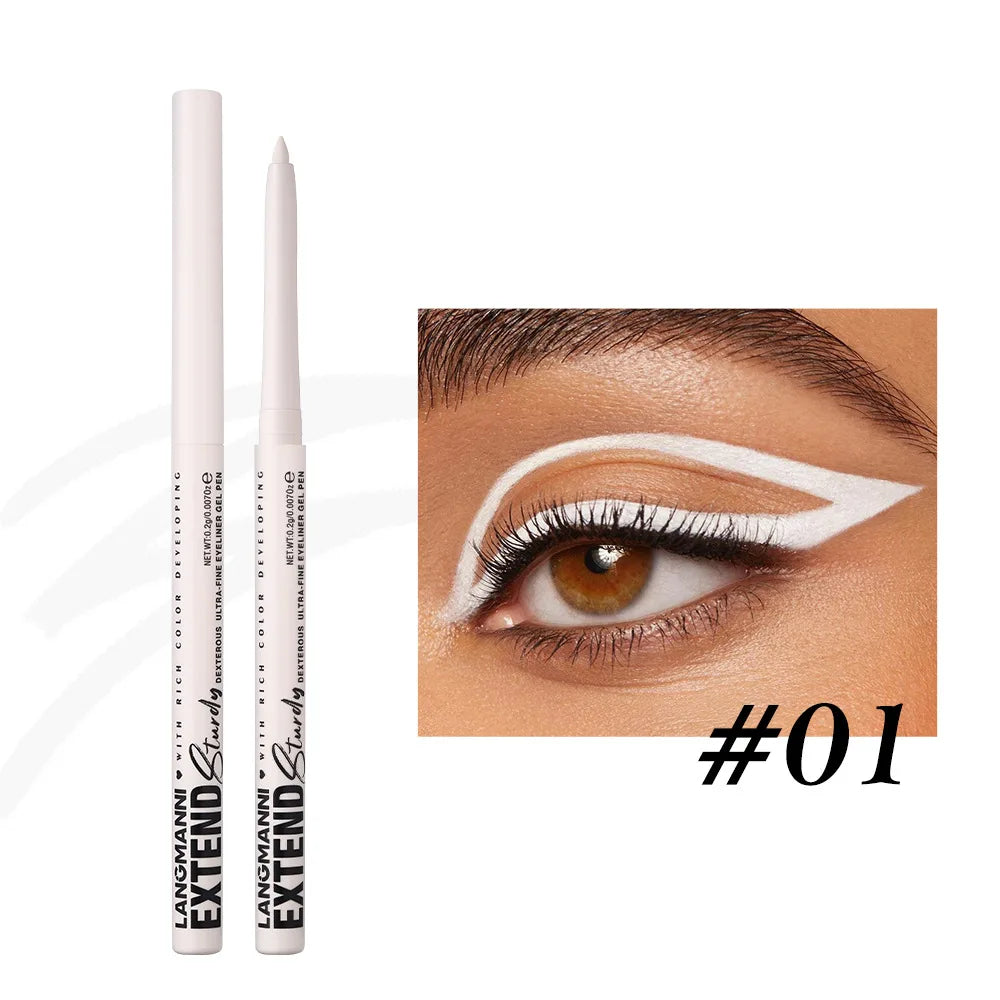 Matte Glitter Gel Eyeliner Pencil Smooth Waterproof Blue Brown Eyeliner Fast Dry Matte Concealer Pen Long Lasting Eyes Makeup Qme 01