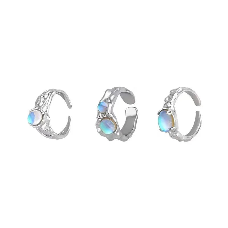 Kpop Europe America Aesthetic Irregular Design Gem Ring for Fashion Women Wedding Luxury Banquet Anniversary Vintage Jewelry Qme