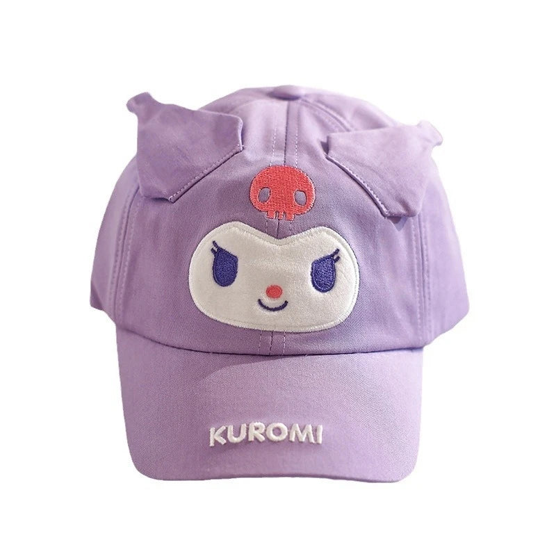 Hello Kitty Kuromi Sun Hat Quick-Dry Dopamine Baseball Cap Summer-Style Baseball Cap Wide-Brimmed Sun Hat Qme