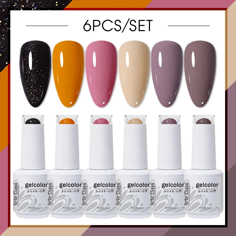 Arte Clavo Glitter Semi Permanent Nail Art LED UV Gel Polish Sparkly